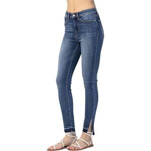 Judy Blue High Rise Skinny Fit Released‎ Hem Side Slit Stretch Jeans Size 18W